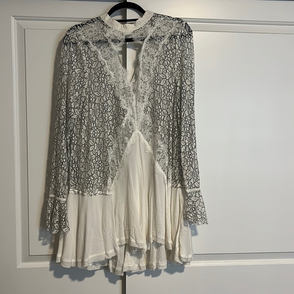 Free people long sleeve tunic/dress SLIP INCLUDED